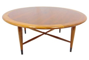 lot 6 image: Vintage Mid Century Solid Wood 38 Round Coffee Table - Super Nice