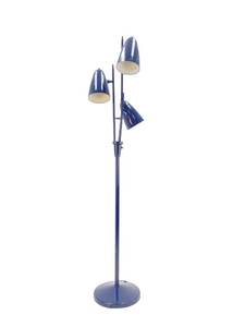 lot 15 image: Bright Blue Vintage Mid Century 3 Light Floor Lamp  Adjustable Lighting