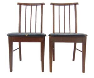 lot 25 image: Sleek Vintage Mid Century PAIR of Chairs