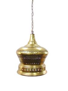 lot 57 image: Large Bohemian Vintage Brass Chandelier Swag Light 1960s