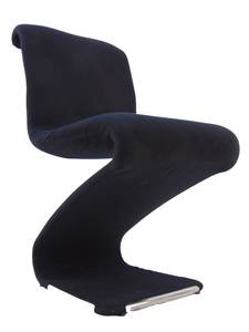 lot 70 image: Vintage Upholstered Black Z Chair