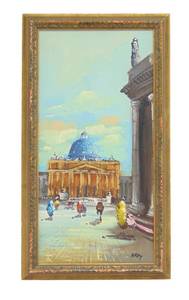 lot 83 image: Original Oil Painting of City Life By Ardy