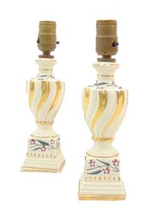lot 90 image: Pair of Petite Vintage Ceramic Lamps