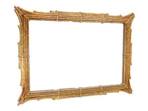 lot 121 image: Hollywood Regency Gold Chippendale Faux Bamboo Mirror