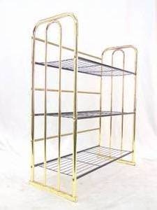 lot 125 image: Vintage Shelves Brass & Wire