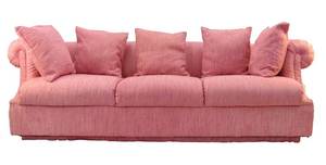 lot 158 image: Spectacular Vintage Hollywood Regency Pink Sofa