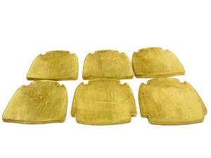 lot 7 image: Lot of 6 Vintage Ethan Allen Golden Ochre Yellow Velvet Seat Covers