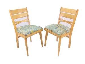 lot 26 image: PAIR of MCM Blonde Chairs