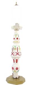 lot 50 image: Czech Glass & Hand-Painted Vintage Table Lamp