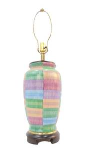 lot 51 image: Frederick Cooper Authentic 1980s-1990s  Colorful Ceramic Table Lamp