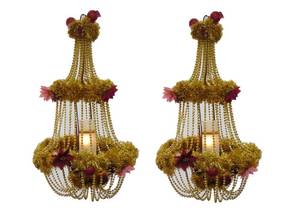 lot 151 image: PAIR of Kitsch Vintage 1960s Holiday Chandeliers