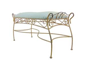 lot 139 image: Lovely Metal Scroll Bench