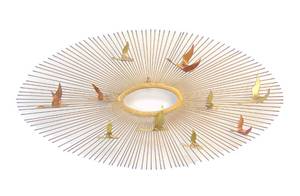 lot 184 image: Vintage MCM Brass Brutalist Sunburst Wall Sculpture - Curtis Jere