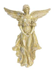 lot 183 image: Stunning 29 Tall Resin Wall Hanging Angel- Silver Leaf  -  MSRP $190