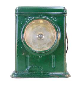 lot 200 image: Vintage Green Metal Travel Light