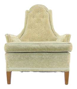 lot 205 image: Vintage Crushed Velvet Ivory Chair