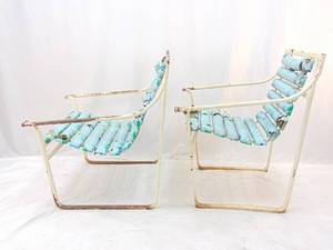 lot 210 image: Heavy Pair of Mid Century Patio Chairs - Project