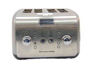 lot 213 image: 4 Slice Stainless Toaster by KITCHEN AID - Working