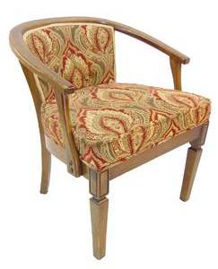 lot 220 image: Wood Accent Chair with Paisley Fabric
