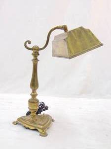 lot 231 image: Elegant Brass Desk Lamp
