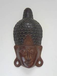 lot 239 image: Buddha Wood Mask - Hanging Mask - Indonesia