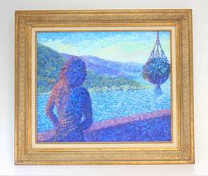 lot 240 image: Original Painting - Pointilism by Shadia - Framed