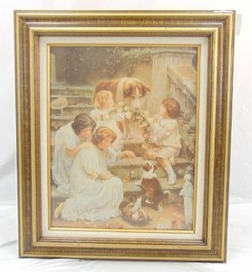 lot 263 image: Framed Wall Decor - Print & Gratitude Sign