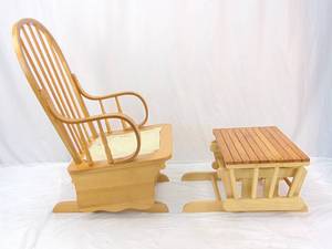 lot 343 image: Wood Glider & Gliding Ottoman