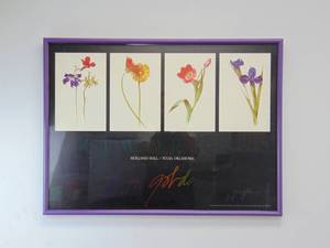 lot 31 image: Purple Framed Poster of Flowers