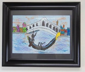 lot 33 image: Original Childrens Artwork Framed