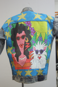 lot 369 image: Vintage 1980s-1990s Hand-Painted Oversized Denim Jacket - Amazing - Hayden Hill