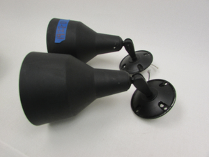 lot 368 image: Pair of Vintage Mid Century Matte Black Metal Industrial Chic Wall Sconces - UL Listed