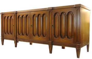 lot 357 image: Vintage Solid Wood Dresser - Lots of Drawers inside the Cabinets  Tongue & Groove