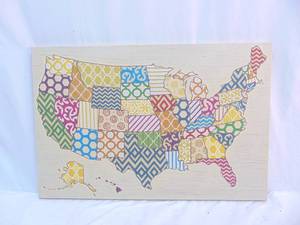 lot 371 image: Canvas Print of the United States of America - Wall Decor - 24 X 36
