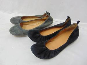 lot 375 image: 2 Pairs of Suede Flats - Talbots & Nine West Sz 8