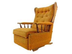 lot 203 image: Vintage OrangeRust Colored Tweed Recliner by LA-Z-BOY