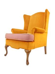 lot 163 image: Orange Wingback Chair