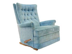 lot 147 image: LA-Z-BOY Baby Blue Vintage Mid Century Recliner Chair