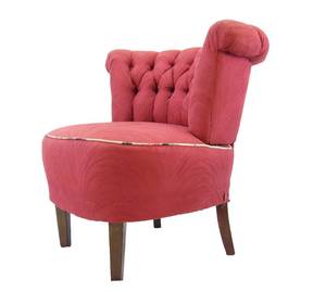 lot 617 image: Vintage Tufted Slipper Chair