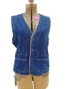 lot 625 image: Vintage David Hunter Blue Denim Vest - Mens Medium