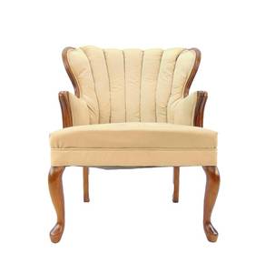 lot 651 image: Beige Channel Back Chair