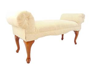lot 664 image: Cream Colored Classical Bench