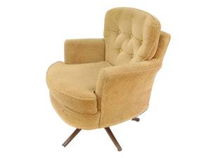 lot 679 image: Vintage Beige Swivel Rocker Chair