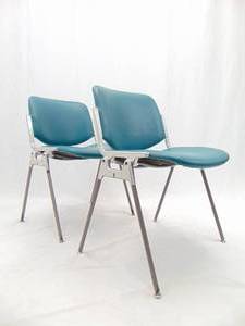 lot 83 image: Pair of Stackable Chairs by Giancarlo Piretti for Jec Castelli - Italy - Mid Century Designer Chairs