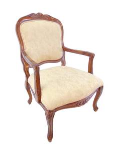 lot 685 image: Classic French Style Arm Chair with Beige Upholstery