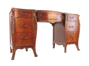 lot 688 image: Stunning Vintage Carved Wood Vanity or Small Desk