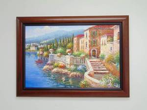 lot 792 image: Original Oil Painting of Italy Framed