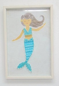 lot 798 image: Pillowfort for Target Girls Room Wall Decor of Mermaid Framed