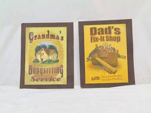 lot 734 image: Pair of Vintage Metal Poster Signs