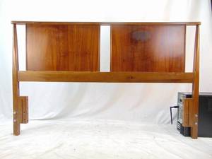 lot 827 image: 60 Vintage Mid Century Wood Headboard